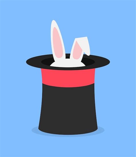 Premium Vector Black Magician Hat With Bunny Ears Flat Illustration