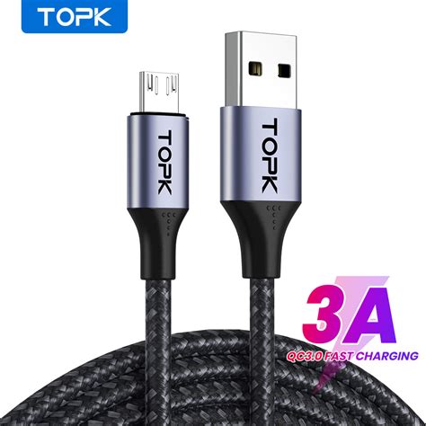 Topk Kabel Charger Usb Data Multifungsi Fast Charging Braided A M