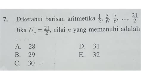 Diketahui Barisan Aritmetika Jika Un