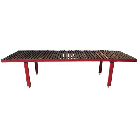 Expandable Black Slat Bench At 1stdibs Expanding Slat Bench Expandable Slat Bench