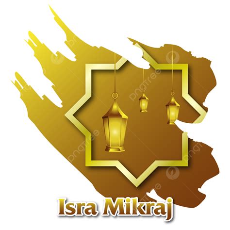 Borde Rabe Dorado Con Linterna Evento Isra Mikraj Png Isl Mico