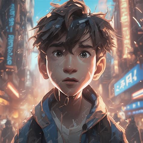 Premium Ai Image Cartoon Boy Avatar Anime Style Wallpaper Background
