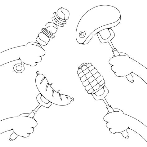 Premium Vector | Hand Drawn Barbecue Illustration Set