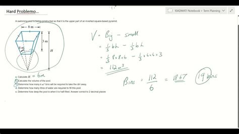 Finding Volume Frustrum From A Square Based Pyramid Youtube