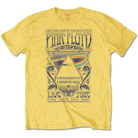 Pink Floyd Unisex T Shirt Carnegie Hall Poster By Pink Floyd