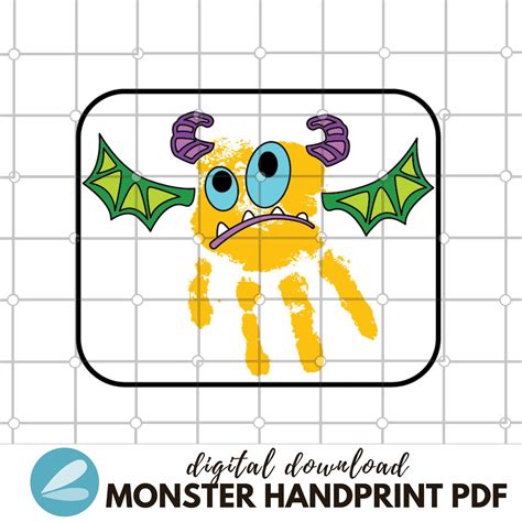 Monster Printable Handprint Art Templates Monster Handprint Art Pdf