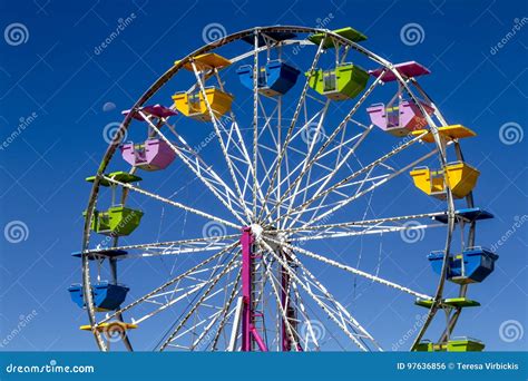 Colorful Ferris Wheel At Local Carnival Stock Photo Image Of Fair