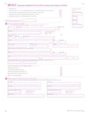 Fillable Online Corporate Application For Health Insurance Fax Email