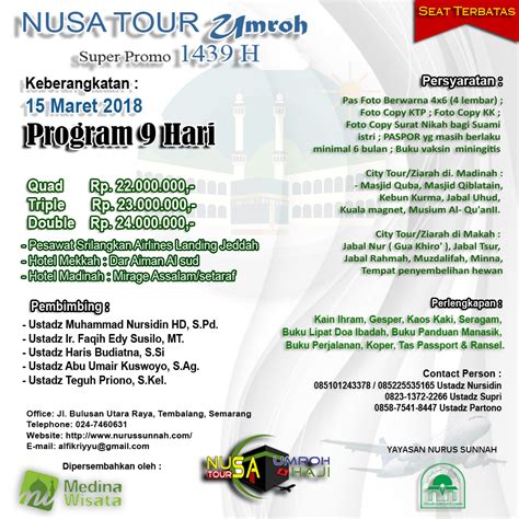 BANNER NUSATOUR 15 MARET 2018 2 Copy Yayasan Islam Nurus Sunnah Semarang