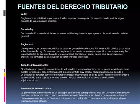 Derecho Tributario Fuentes Del Derecho Tributario Y El Tributo Ppt