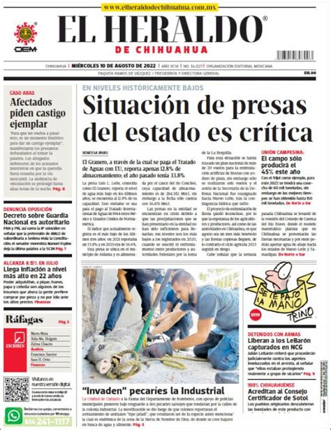 Periódico El Heraldo de Chihuahua México Periódicos de México