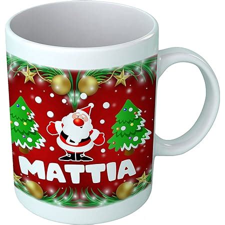 Overthetee Tazza Natalizia Personalizzata NOME Alberi Natale Babbo