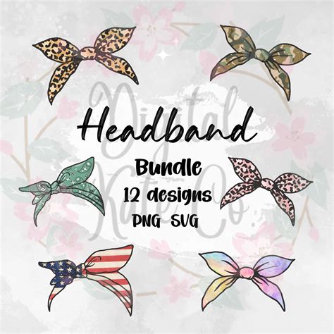 Headband Svg Bundle Headband Svg Headband Clipart Bandana Svg Hair