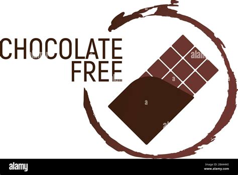 Chocolate Free. Allergen food, GMO free products icon and logo ...
