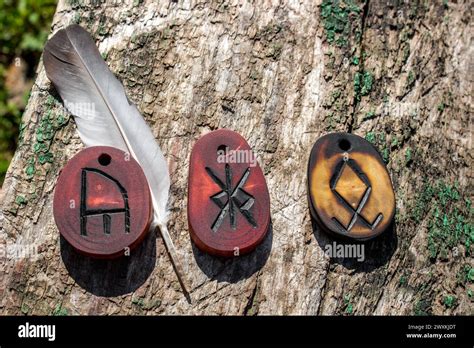 A Set Of Talismans Of Three Runes Odal Othala Yr Bow And Double