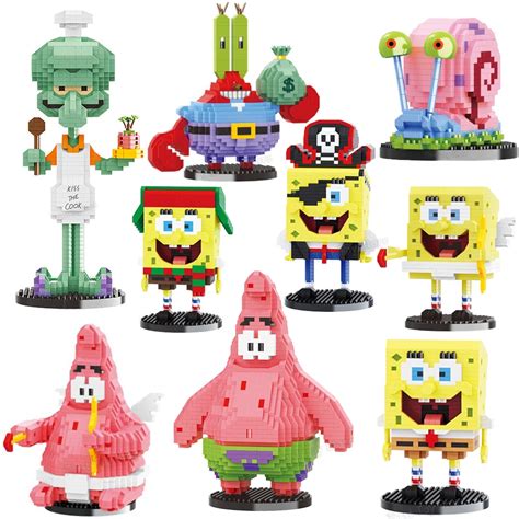 Bob Esponja Cal A Quadrada Cartoon Building Blocks Patrick Star Lula