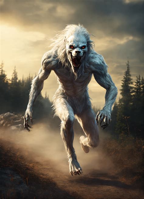 Lexica Terrifying White SKINWALKER Running In Ultra Realistic Style