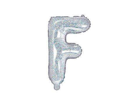 Folie Ballon Letter F Holografisch Leeg 35cm Partywinkel