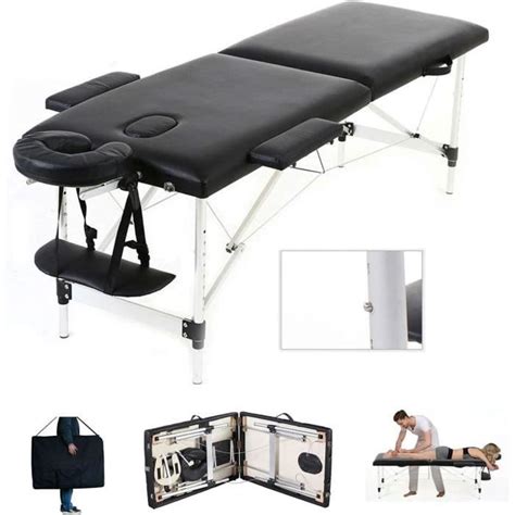 Table De Massage Pliante Aluminium Lit De Massage Portable 2 Zone