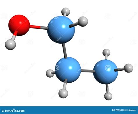 3D Image Of Propanol Skeletal Formula Stock Illustration Illustration