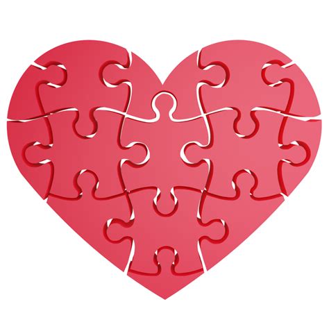 Heart Jigsaw Puzzle Clipart Flat Design Icon Isolated On Transparent