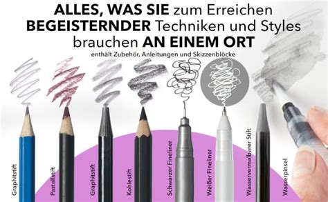 Castle Art Supplies Teiliges Zeichen Skizzier Set Hochwertige