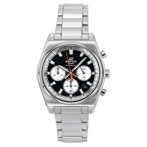 Casio Edifice Analog Chronograph Stal Nierdzewna Czarna Tarcza Kwarcowy