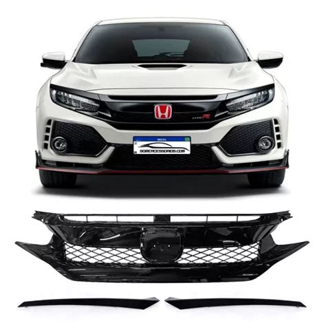 Grade Honda Civic G10 Type R Black Piano Vo6 Parcelamento Sem Juros