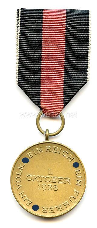 Medaille Zur Erinnerung An Den 1 Oktober 1938 Anschluss Sudetenland