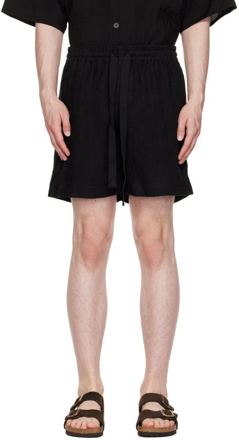 Commas Black Linen Shorts Commas