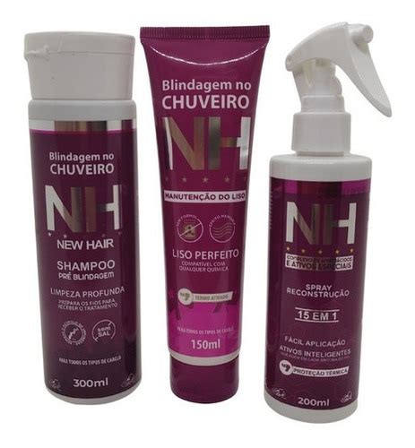 Kit Capilar Blindagem No Chuveiro New Hair Liso Perfeito Parcelamento