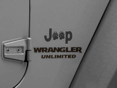 Jeep Licensed By RedRock Jeep Wrangler Jeep Paw Side Logo Matte Black