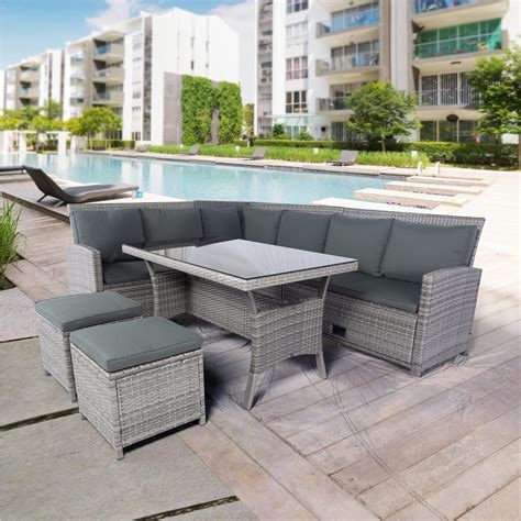 Amazon Voohek Pcs Outdoor Garden Furniture With Storage Under