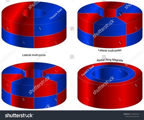 Multipole Radial Ring Neodymium Magnets Vector De Stock Libre De