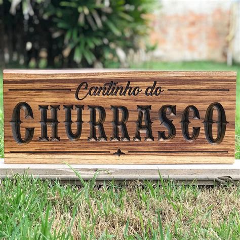 Placa Decorativa Cantinho Do Churrasco Em Madeira Maci A No Elo