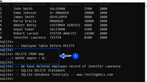 Sqlite Delete Statement Testingdocs