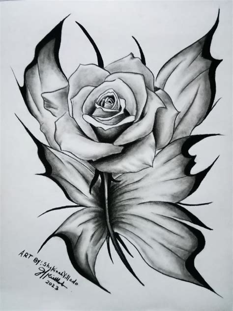 Rose Butterfly Shekinah Villado Art Drawings Illustration