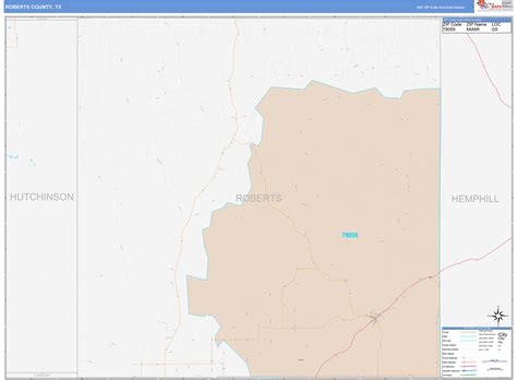 Roberts County Tx Wall Map Color Cast Style By Marketmaps