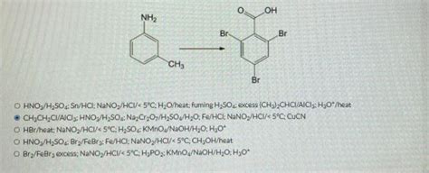 Solved Oh Nh Br Br Ch Br O Hno H So Sn Hcl Nano Hci