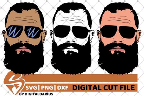 3x Beard Man With Sunglasses Svg Hipster Beard Svg Daddy