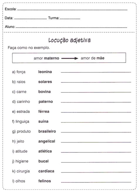 Exercícios Sobre Adjetivos Para O Ensino Médio Compartilhar Ensino