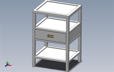 端桌（1个抽屉）solidworks 2018模型图纸免费下载 懒石网