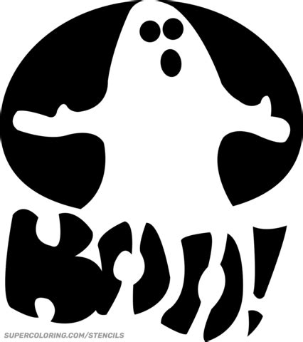 Boo Ghost Stencil Free Printable Papercraft Templates