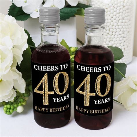 Adult 40th Birthday Gold Mini Wine And Champagne Bottle Etsy