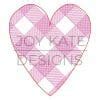 Gingham Heart Sketch Embroidery Design Joy Kate Designs