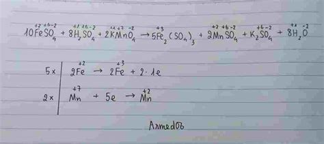 Hóa Học Lớp 10 Cân Bằng Phương Trình Oxi Hóa Khử Feso4 H2so4 Kmno4 ⎯⎯→ Fe2 So4 3 Mnso4
