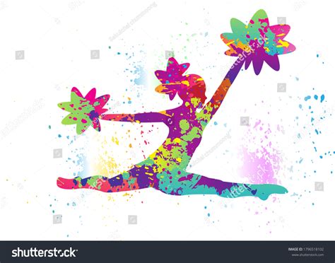 Cheerleading Logo Design Colorful Sport Background Stock Vector ...