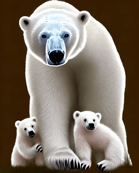 Polar Bear Mom and Baby Bear · Creative Fabrica