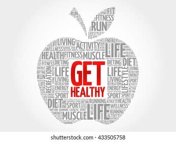 Get Healthy Apple Word Cloud Health Stock Illustration 433505758