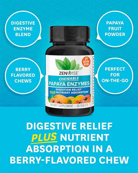 Zenwise Papaya Enzimas Digestivas Con Bromelina Para La Salud